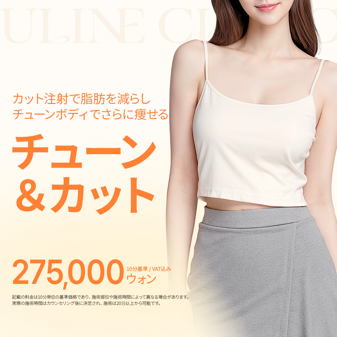 Tiêm Tune & Cut | Giảm béo y tế phá hủy tế bào mỡ + cải thiện đường cong cơ thể | U-Line Clinic Gangnam Seoul