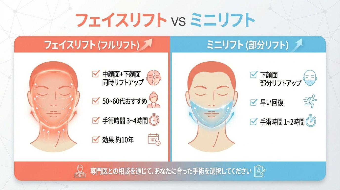 フェイスリフト vs ミニリフト比較