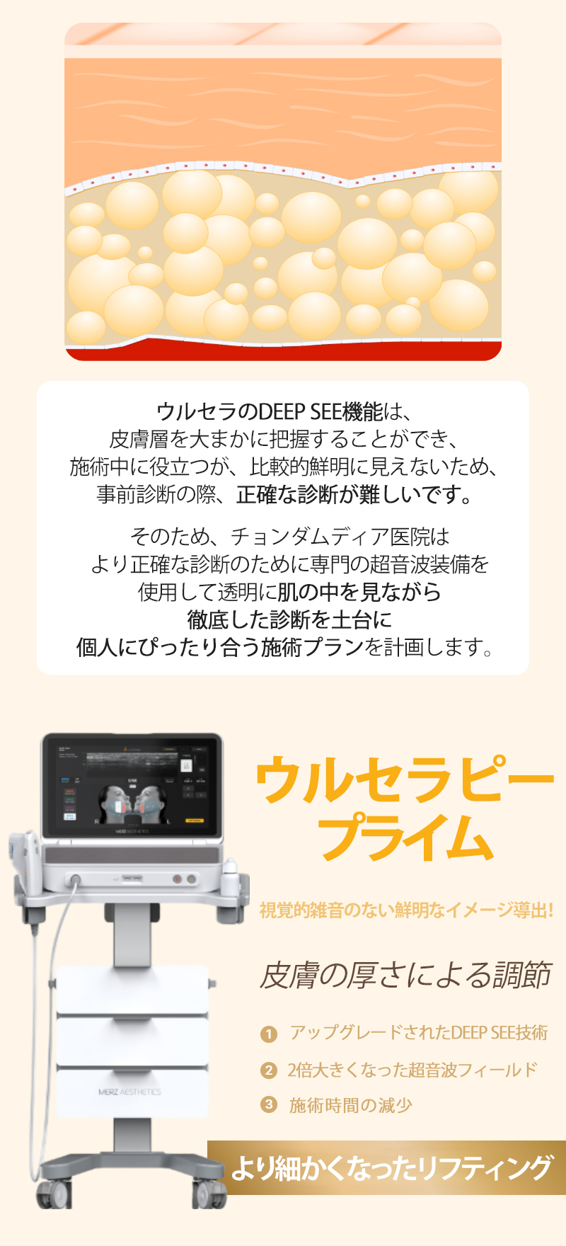 Ultherapy Prime 300 Shot｜Nâng chính xác bằng công nghệ hình ảnh siêu âm｜Phòng khám Cheongdam Dear