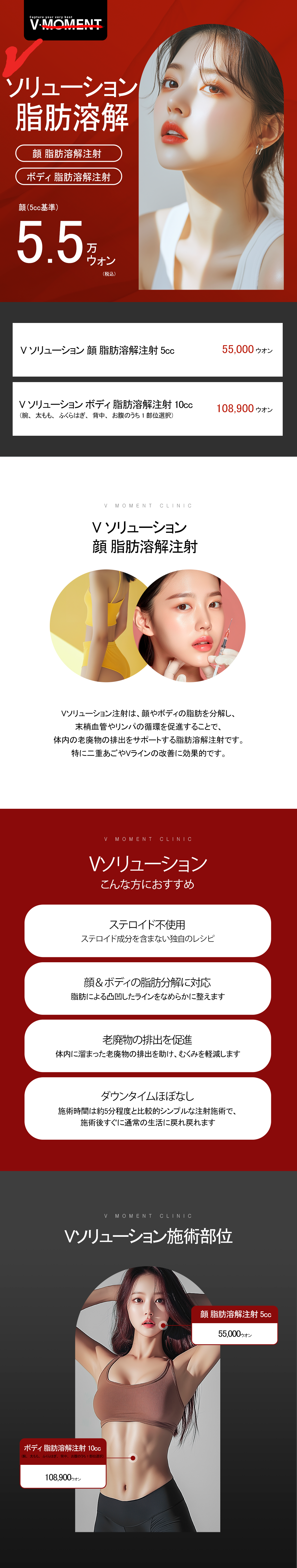 【Không steroid】Tiêm tan mỡ V Solution hướng đến cải thiện nọng cằm và đường viền mặt | V-MOMENT Clinic ga Apgujeong Rodeo