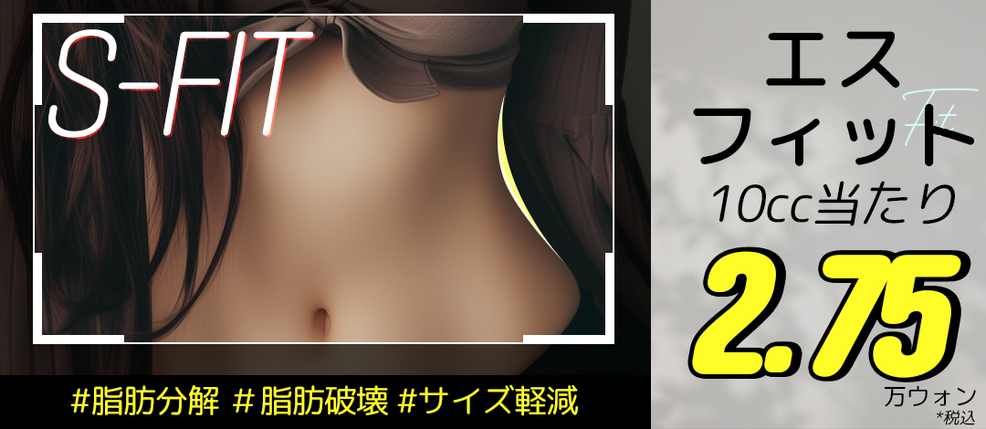 Tiêm tan mỡ S-FIT hướng đến body line lý tưởng | 10cc từ khoảng 2,977 yên | Seoul Eye Thẩm mỹ Ngoại khoa | Ngay ga Gangnam