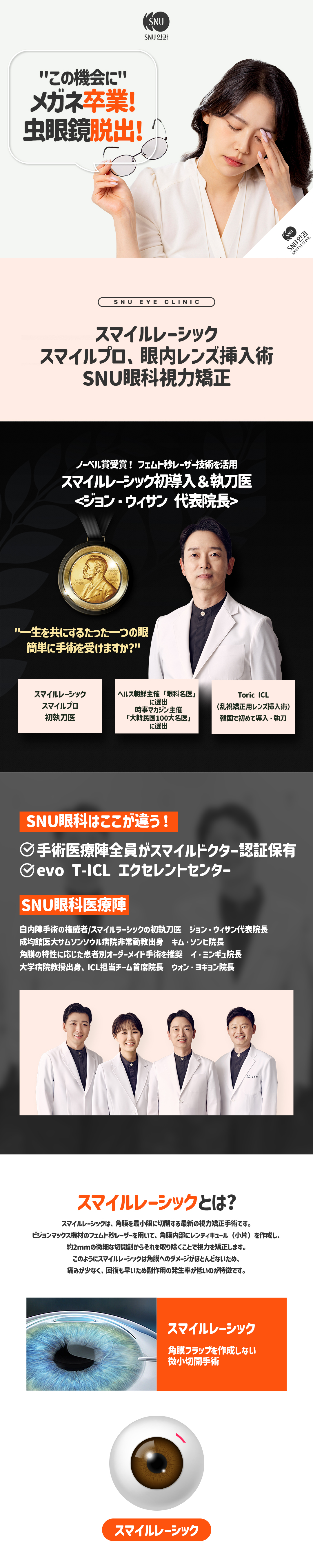 Chỉnh thị lực Smile Lasik・ICL | 52 loại kiểm tra chính xác & có thể phẫu thuật trong ngày | SNU Nhãn khoa【Gangnam Sinsa】