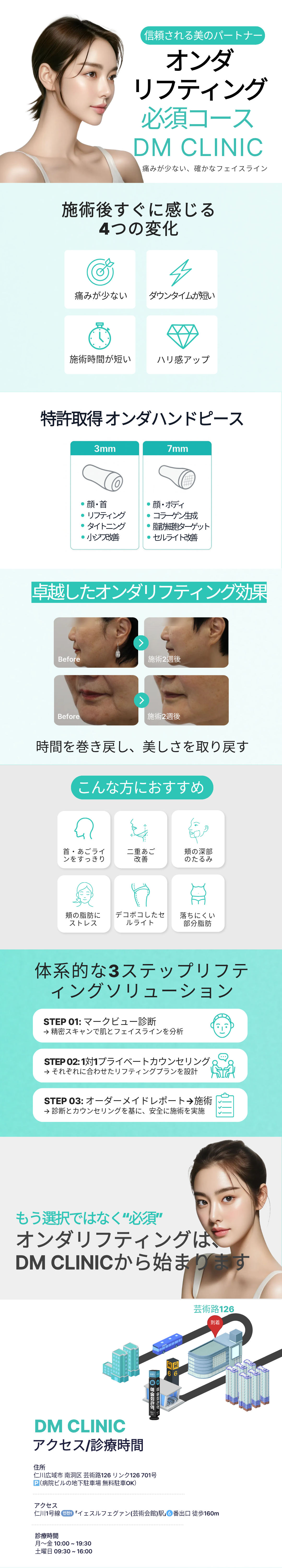 Onda Lifting｜Ít đau và giảm thời gian nghỉ dưỡng｜Nhắm đến cải thiện đường viền mặt và cellulite｜Phòng khám Dermatist