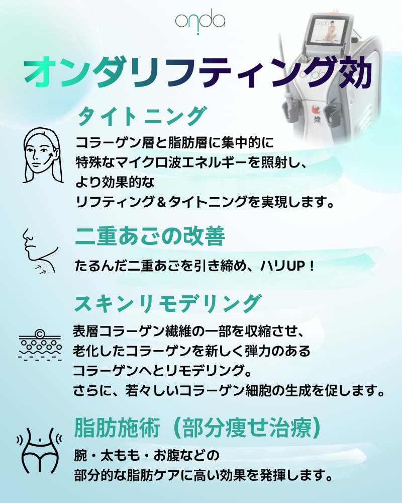 ONDA Lifting Hàn Quốc｜Sóng cực ngắn thế hệ 4 hướng đến cải thiện chảy xệ, nọng cằm｜Viện Olpiche Gangnam
