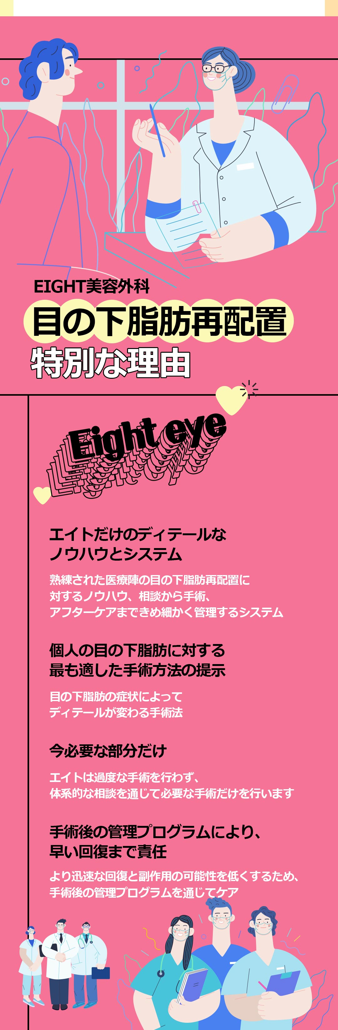 Tái phân bổ mỡ dưới mắt hướng đến vùng mắt tự nhiên | Kỳ vọng cải thiện quầng thâm mà giữ bọng mắt | Eight Thẩm mỹ Ngoại khoa