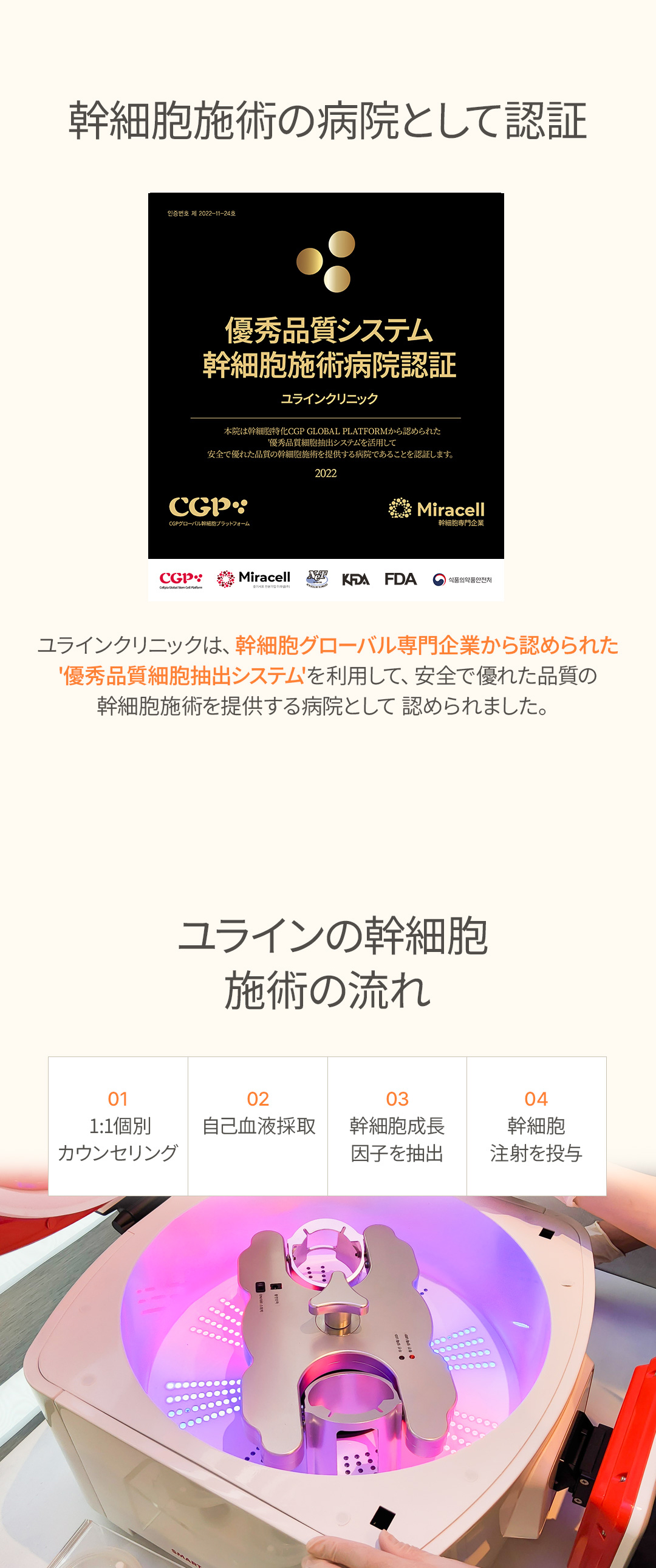 Tiêm tế bào gốc Phòng khám U-Line Hàn Quốc | Chăm sóc chống lão hóa・Hỗ trợ miễn dịch・Tái tạo da【Ga Apgujeong Rodeo】