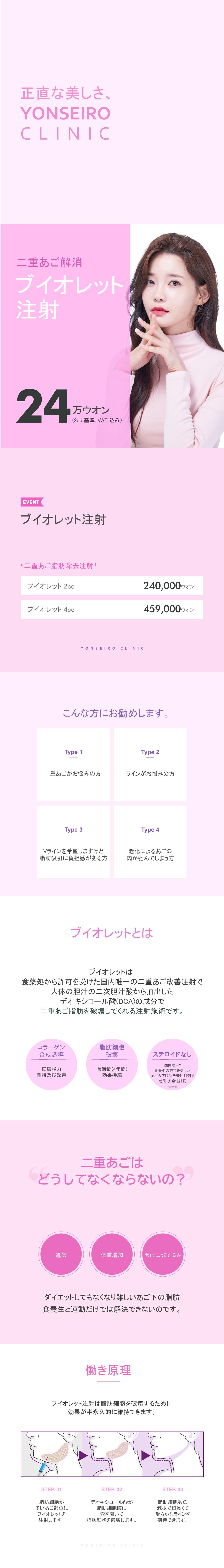 Tiêm V-Olet cải thiện nọng cằm | Hỗ trợ tạo V-line bằng tan mỡ | YONSEIRO Medical Clinic