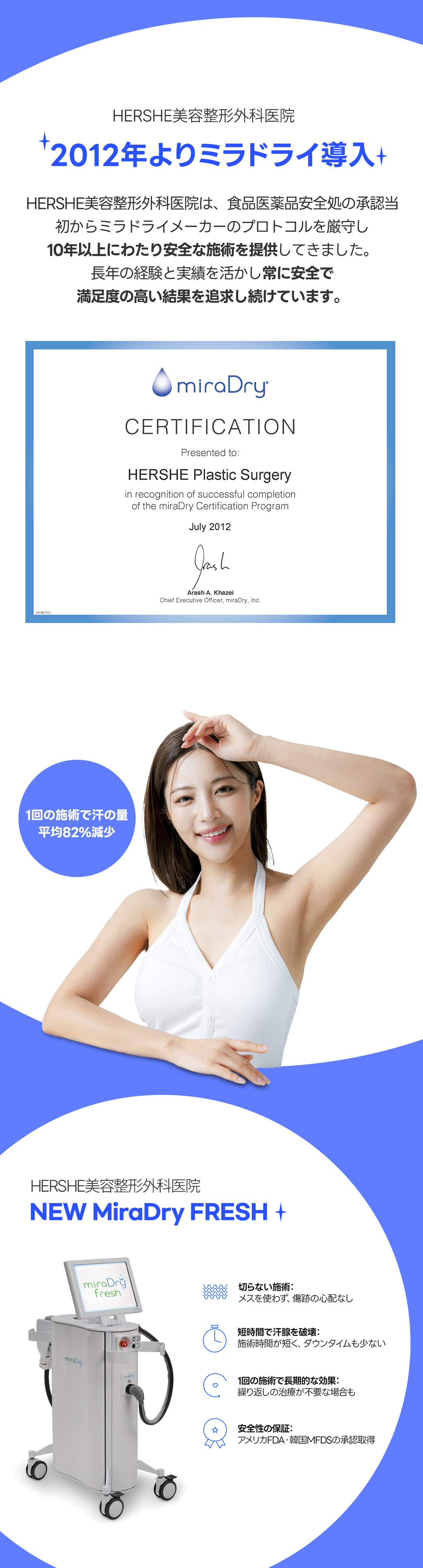 Hướng đến cải thiện đa hãn chứng・hôi nách bằng MiraDry Fresh LEVEL5｜HERSHE Phẫu thuật Thẩm mỹ Cheongdam Seoul