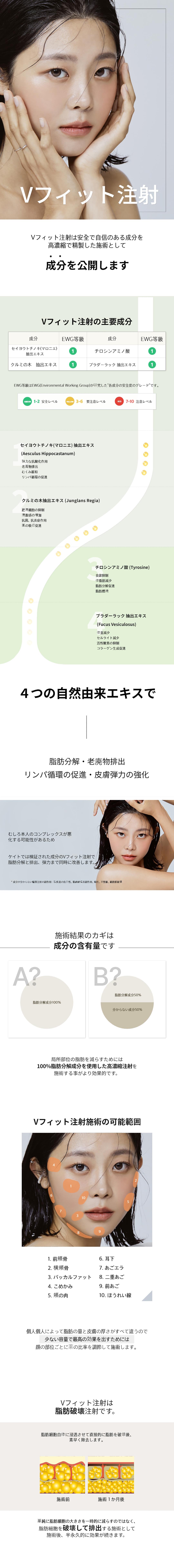Tiêm V-Fit thành phần có nguồn gốc tự nhiên để hướng đến mặt nhỏ | Phân giải mỡ・Thúc đẩy bạch huyết | Phòng khám Kate (Hongdae)