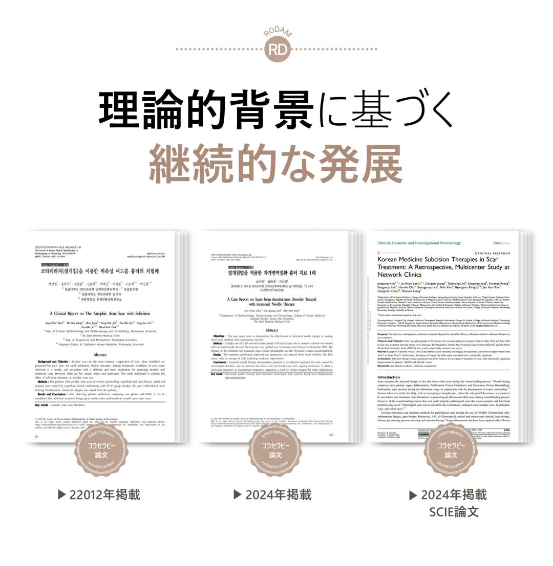 Điều trị sẹo mụn và sẹo rỗ Colatherapy lần đầu 5,413 yên | Liệu trình chuyên về sẹo được cấp bằng sáng chế | Rodam Hàn y viện Busan